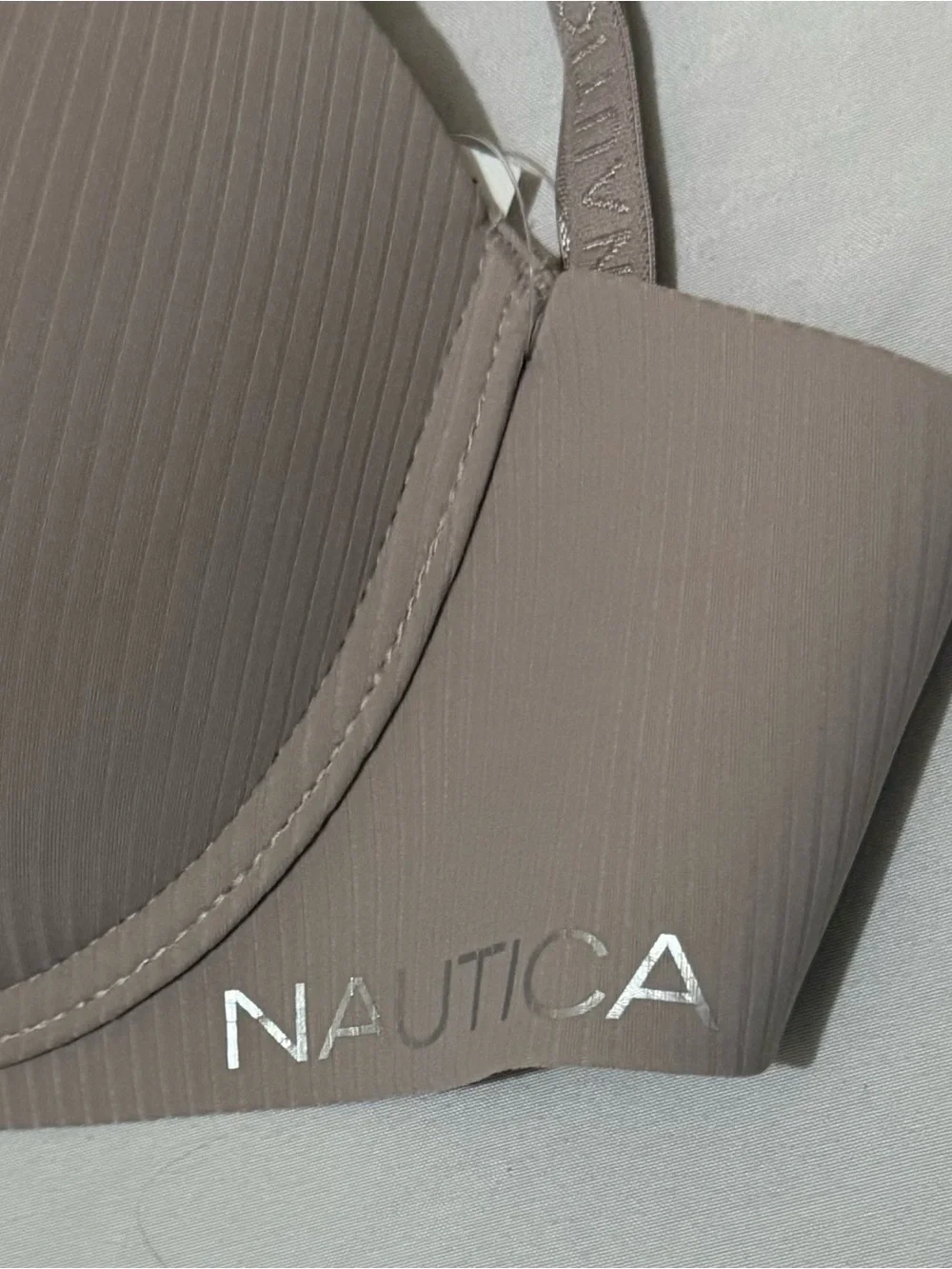 Nautica Ribbed Molded Bra - Taupe Nude